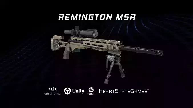 SNIPER 1 - Remington MSR Sniper - 4K Game Ready  Low-poly 3D model