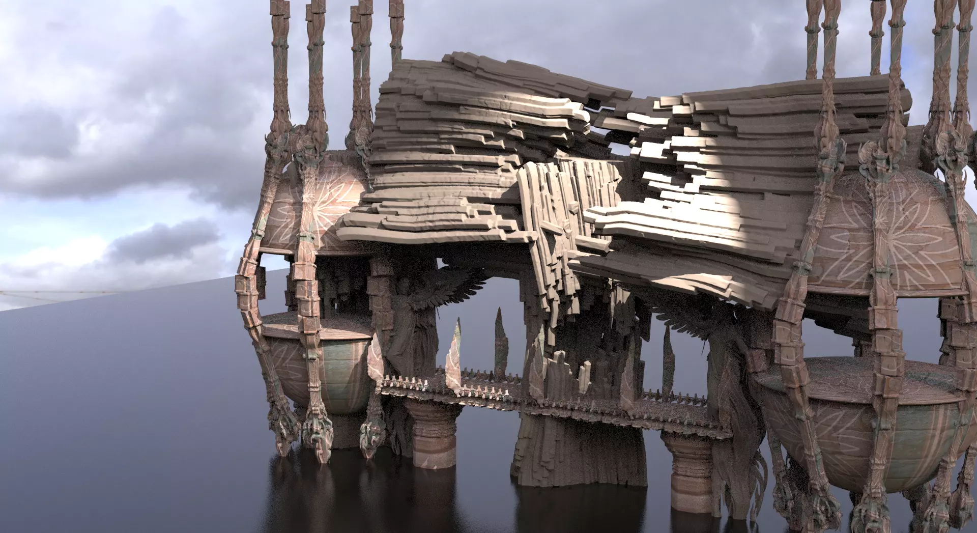 Angel Ascension towers pillars  3D model_0