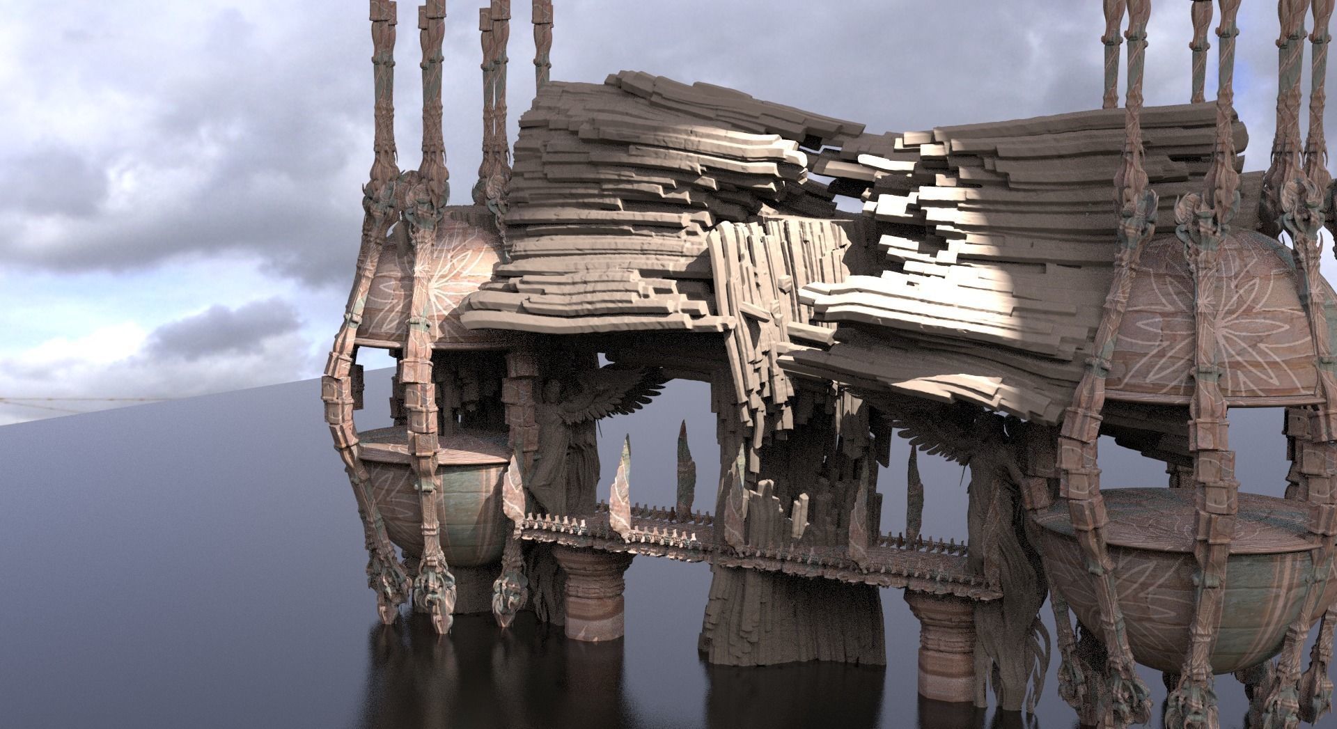 Angel Ascension towers pillars  3D model_1