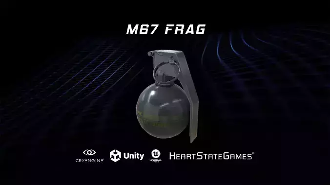 GRENADE 1 - M67 Tactical Grenade - 4K Game Ready Low-poly 3D model