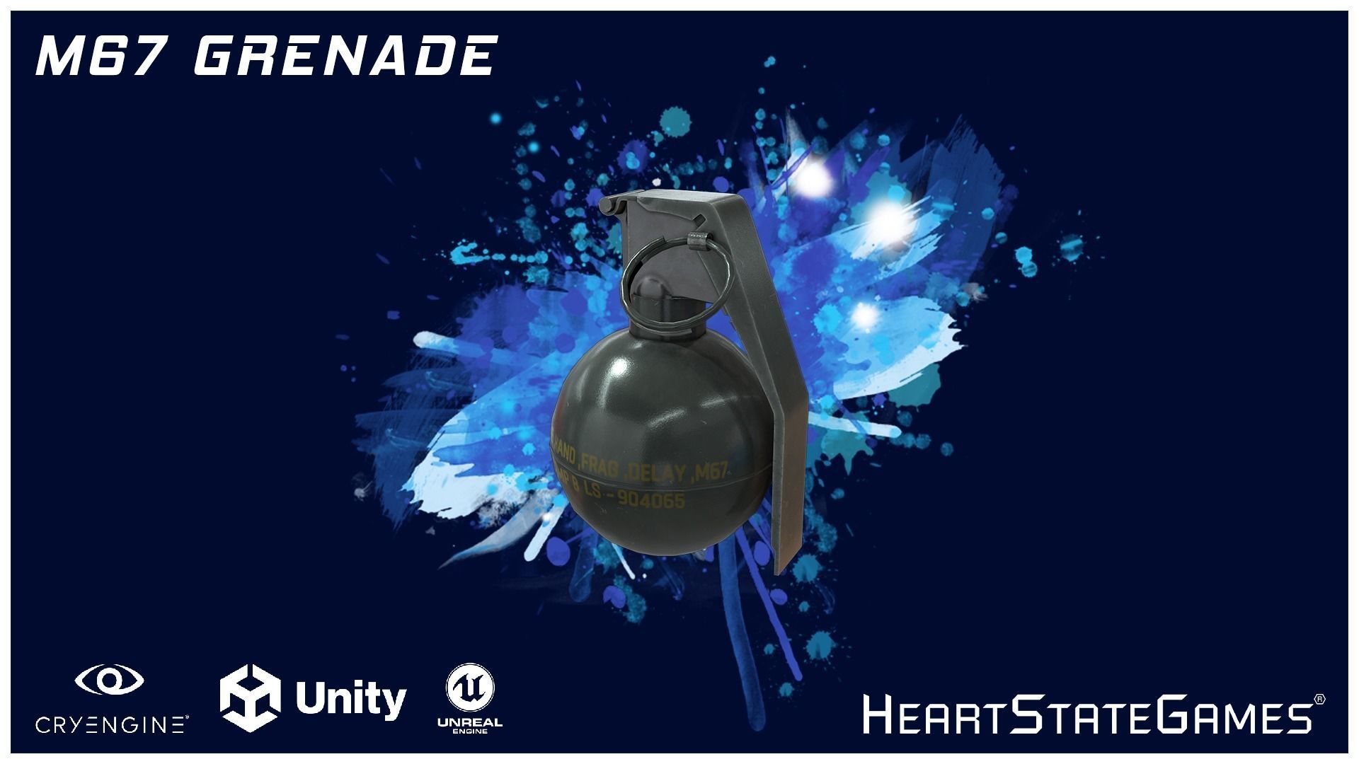 GRENADE 1 - M67 Tactical Grenade - 4K Game Ready Low-poly 3D model_5