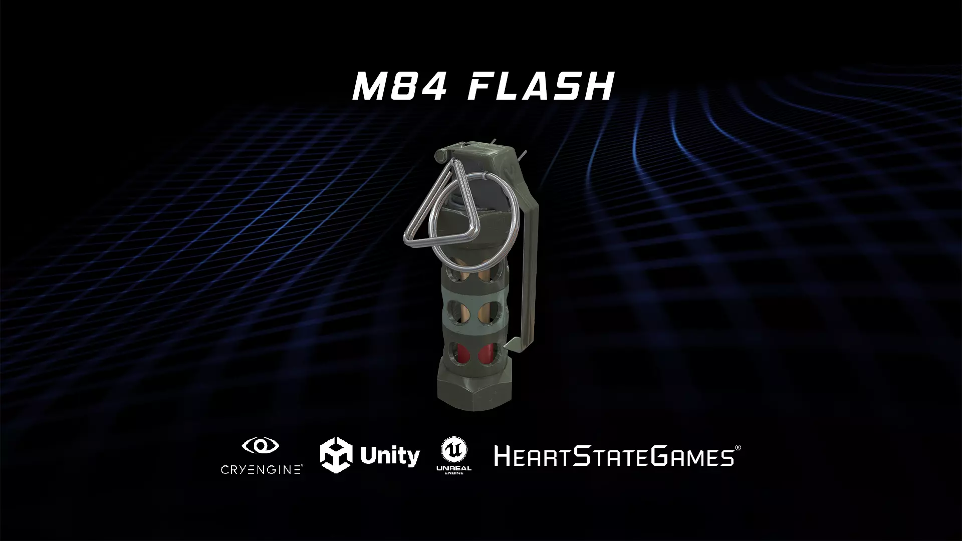 GRENADE 2 - M84 Flashbang Stun Grenade - 4K Game Ready Low-poly 3D model_0