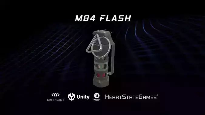 GRENADE 2 - M84 Flashbang Stun Grenade - 4K Game Ready Low-poly 3D model