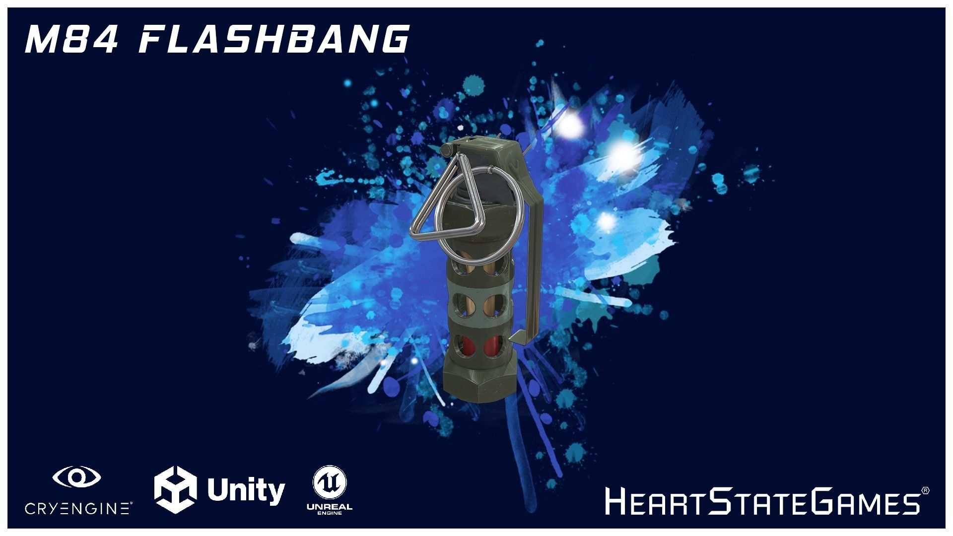GRENADE 2 - M84 Flashbang Stun Grenade - 4K Game Ready Low-poly 3D model_5