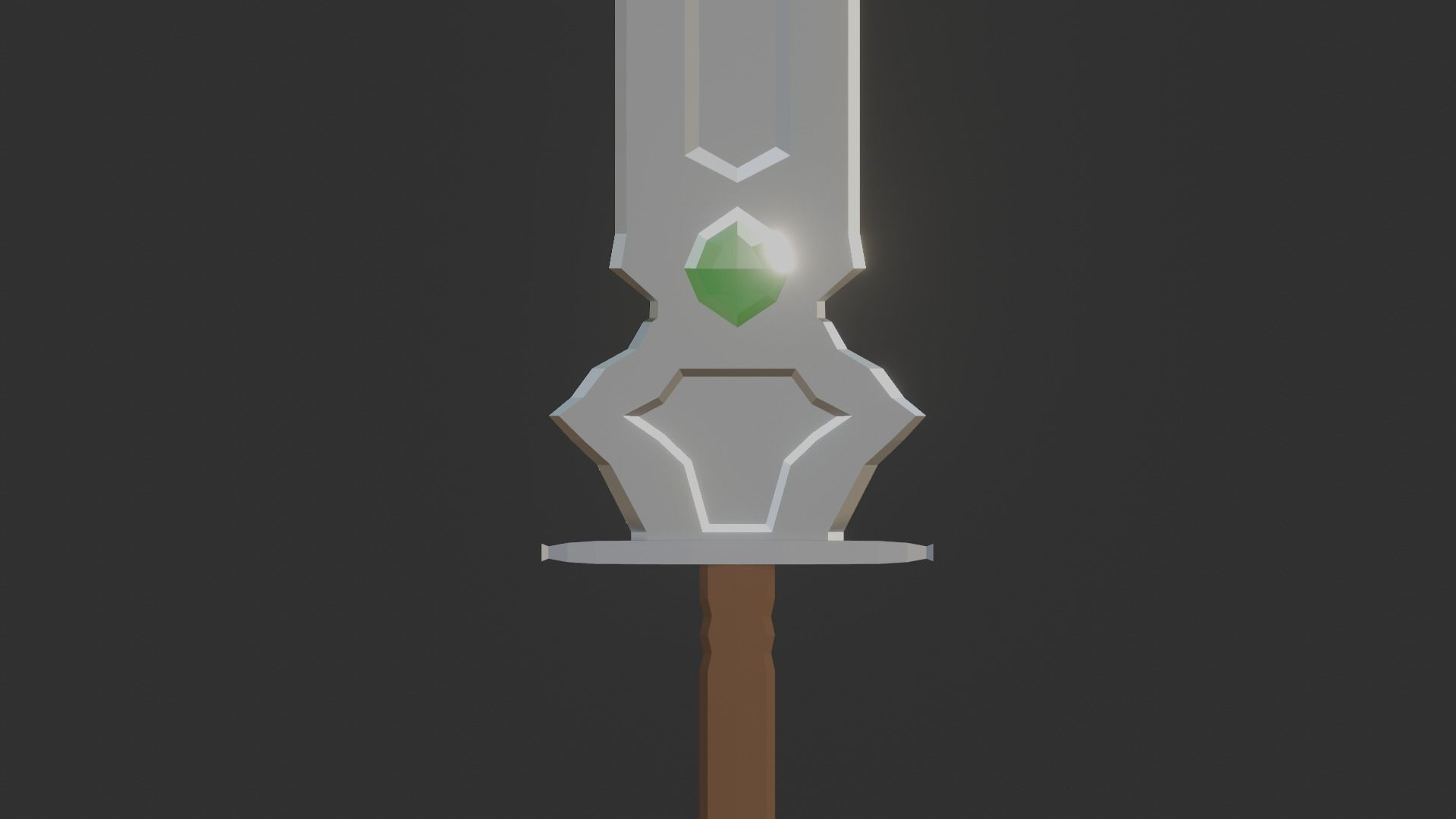 Gem Sword - PBR Game Ready - Easily Change Gem Color Low-poly 3D model_4