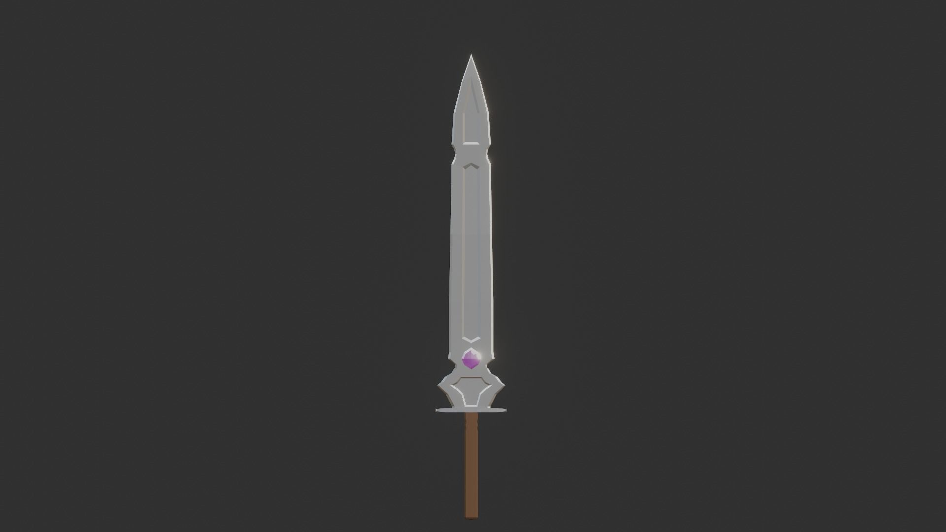 Gem Sword - PBR Game Ready - Easily Change Gem Color Low-poly 3D model_7