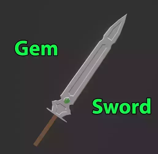 Gem Sword - PBR Game Ready - Easily Change Gem Color