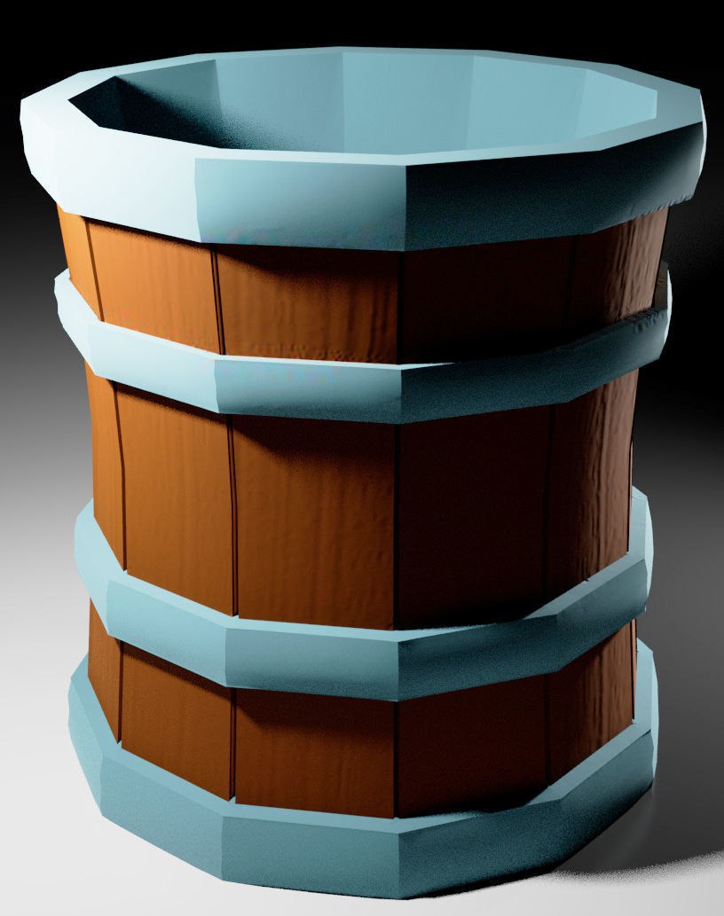 Wooden Mug 3D Low-Poly Prop 3D model_2