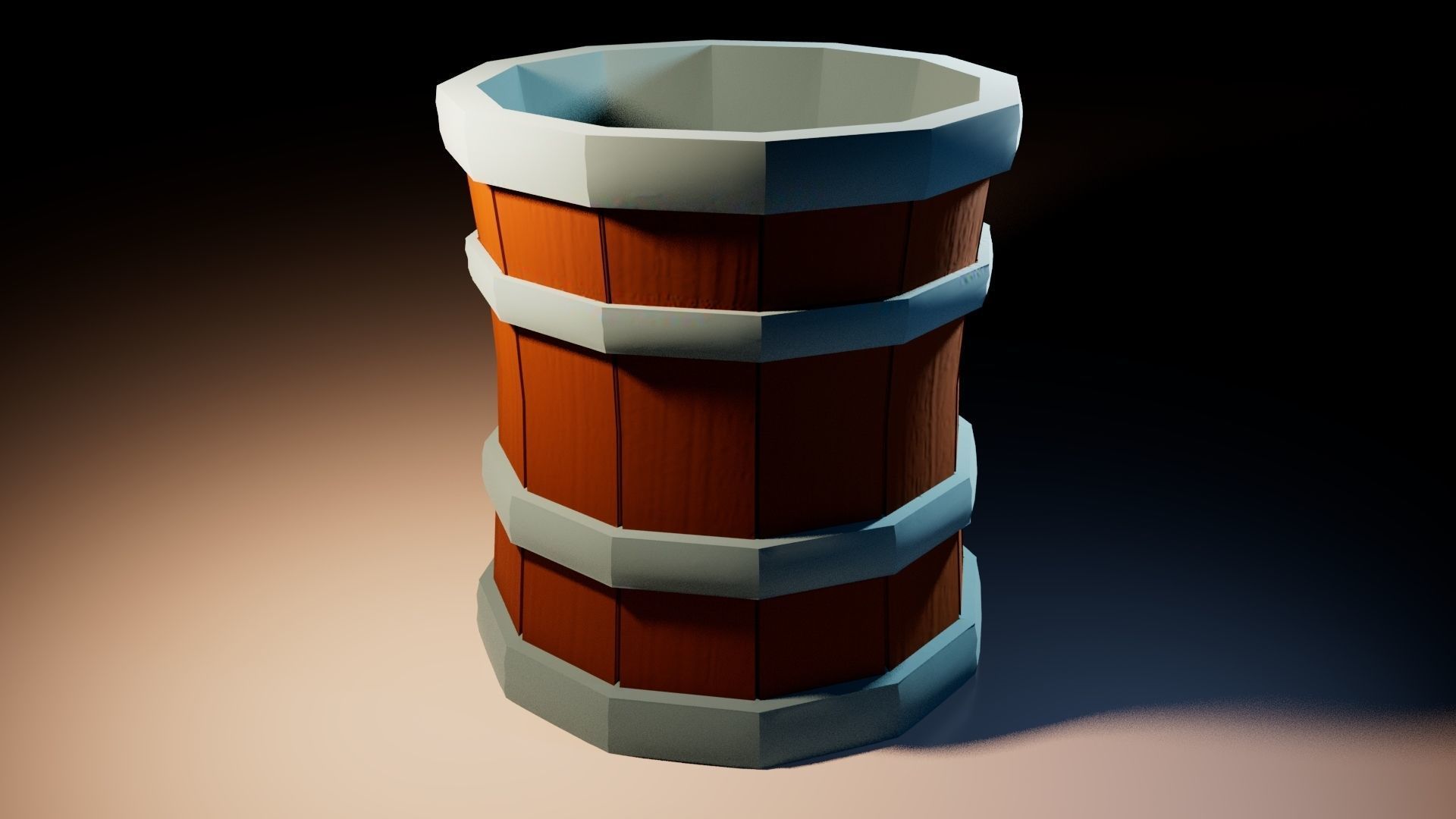 Wooden Mug 3D Low-Poly Prop 3D model_1
