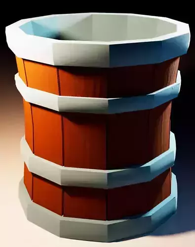 Wooden Mug 3D Low-Poly Prop