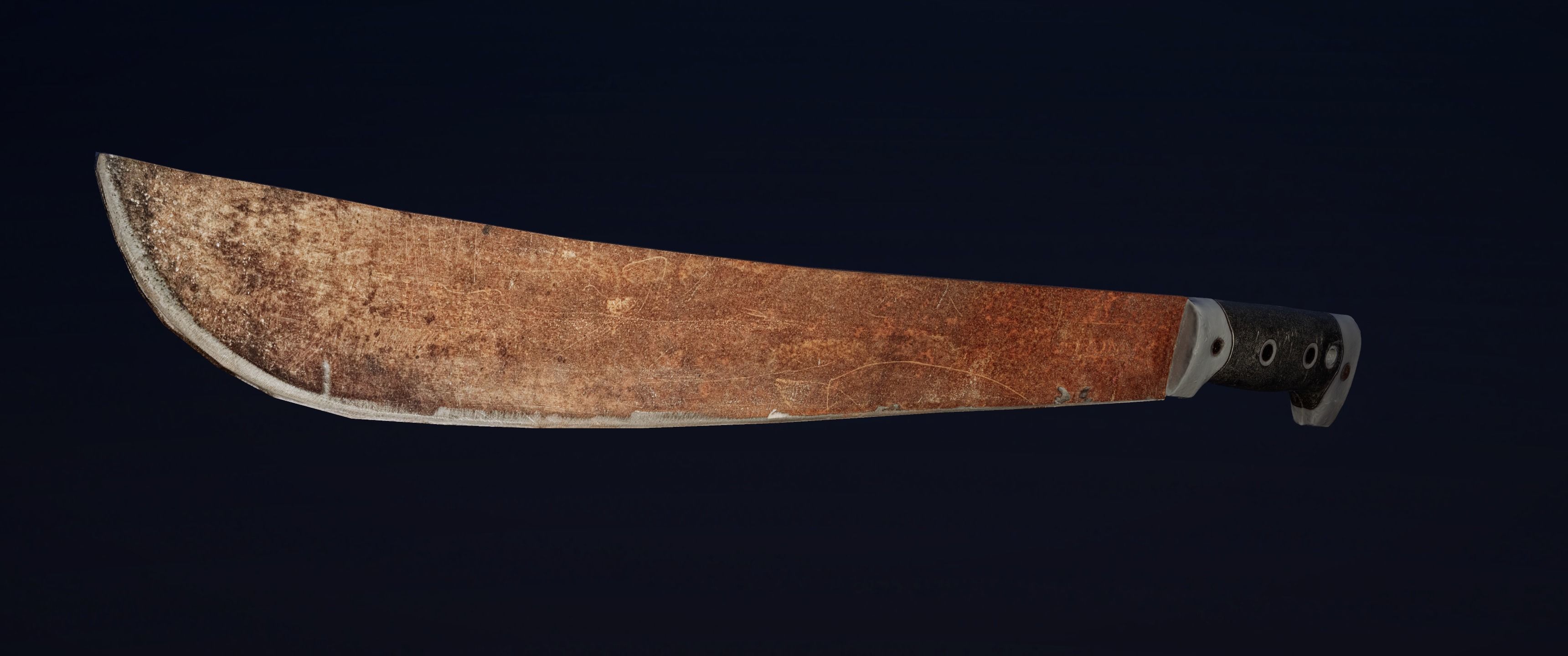 8k Rusty Machete - 5 Levels of Detail Low-poly 3D model_9