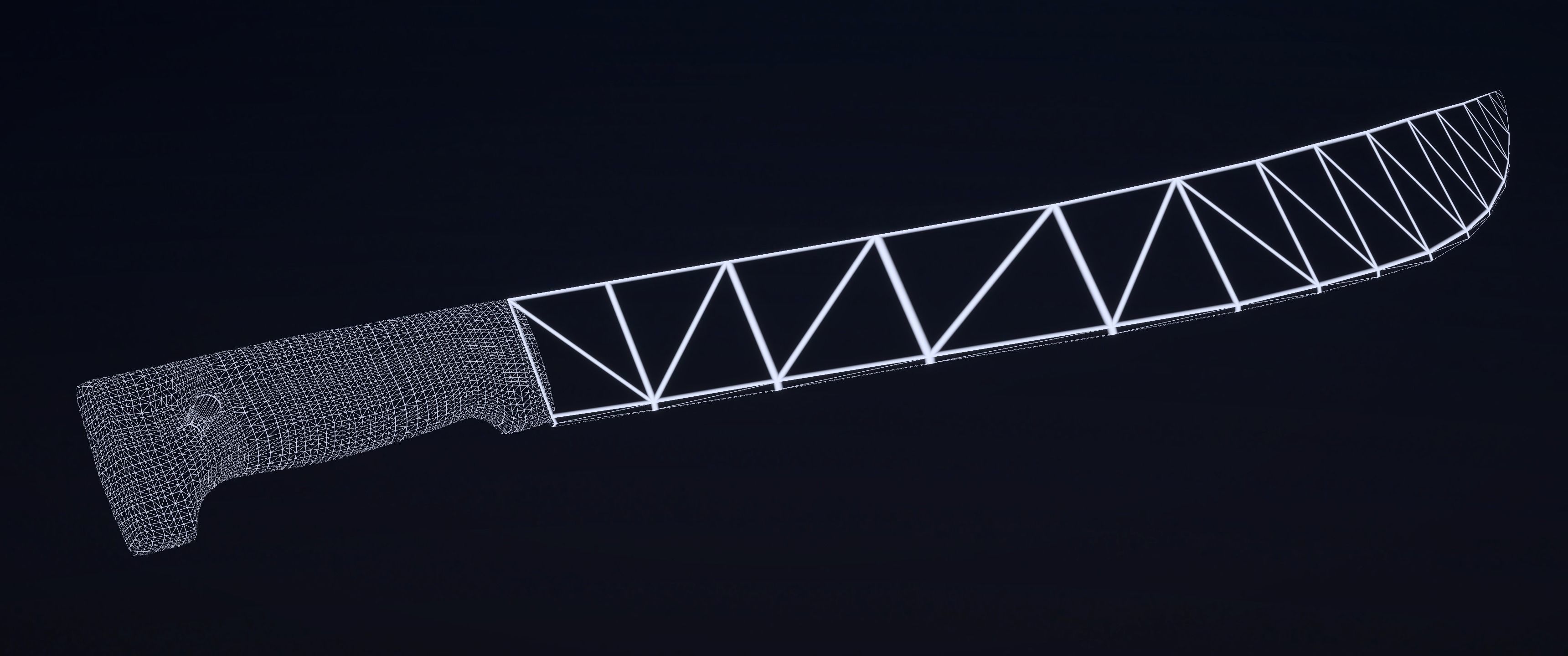 8k Rusty Machete - 5 Levels of Detail Low-poly 3D model_10