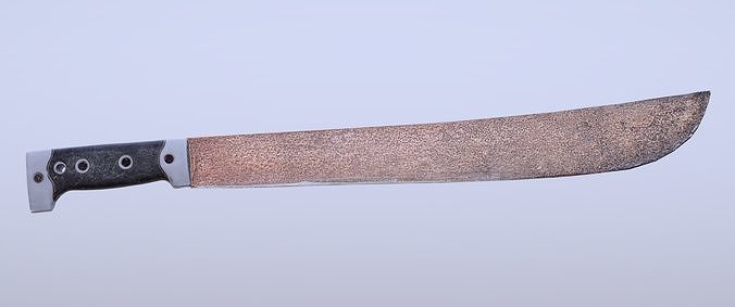 8k Rusty Machete - 5 Levels of Detail Low-poly 3D model