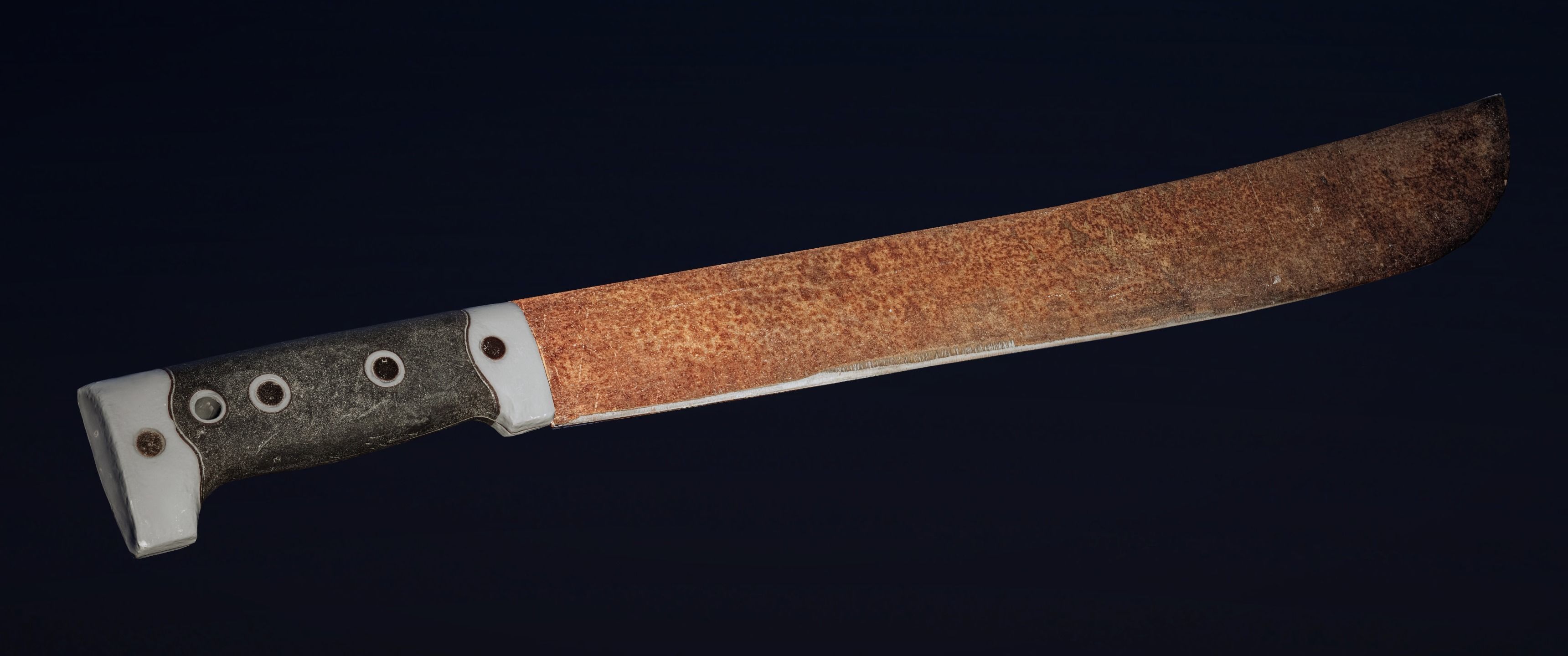 8k Rusty Machete - 5 Levels of Detail Low-poly 3D model_8