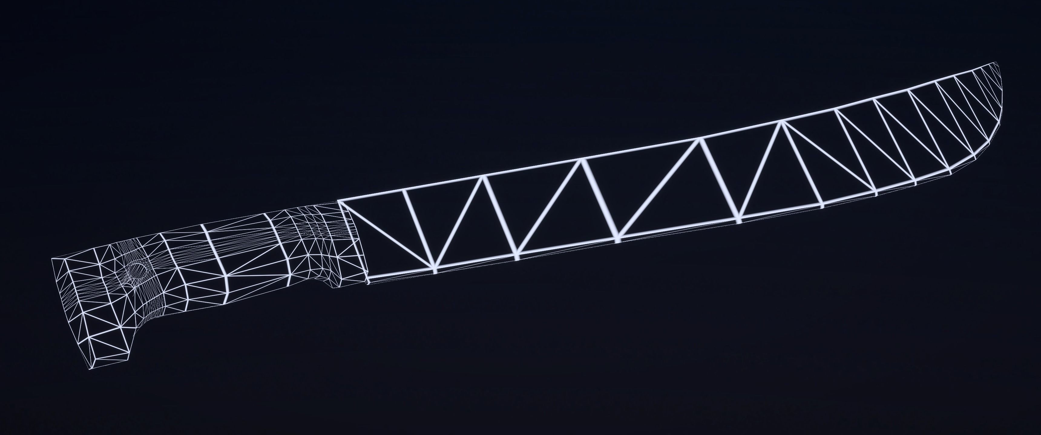 8k Rusty Machete - 5 Levels of Detail Low-poly 3D model_13