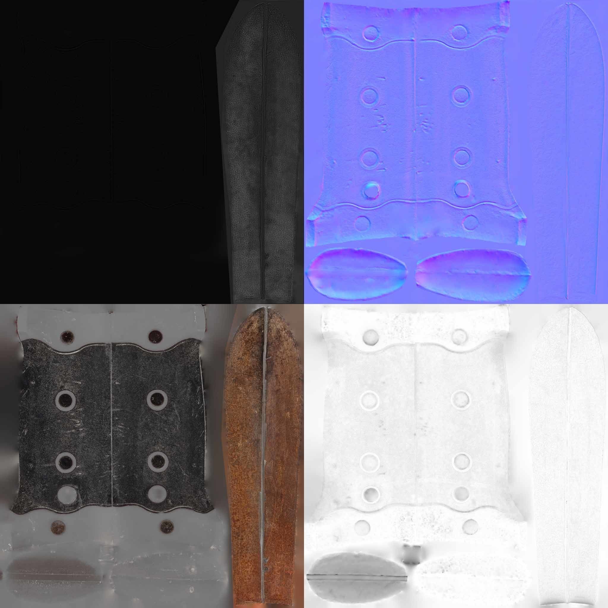 8k Rusty Machete - 5 Levels of Detail Low-poly 3D model_15