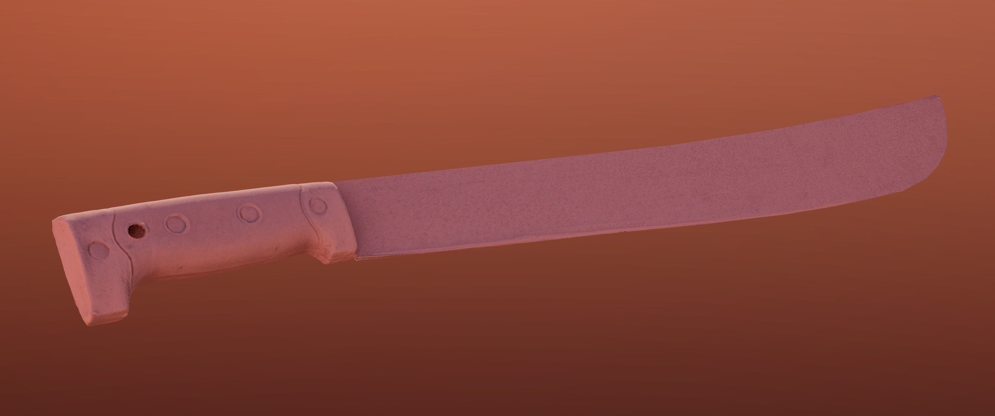 8k Rusty Machete - 5 Levels of Detail Low-poly 3D model_7