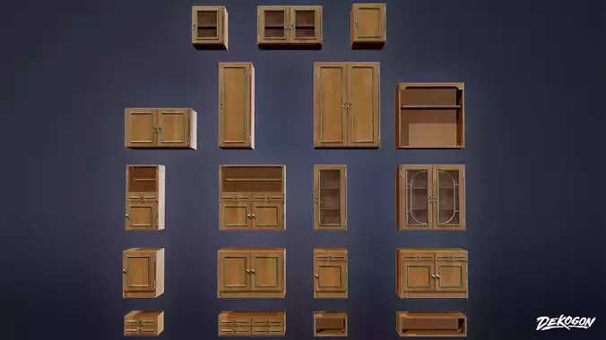 SUBURBS - Cabinet Set 03 - LOW POLY AND NANITE