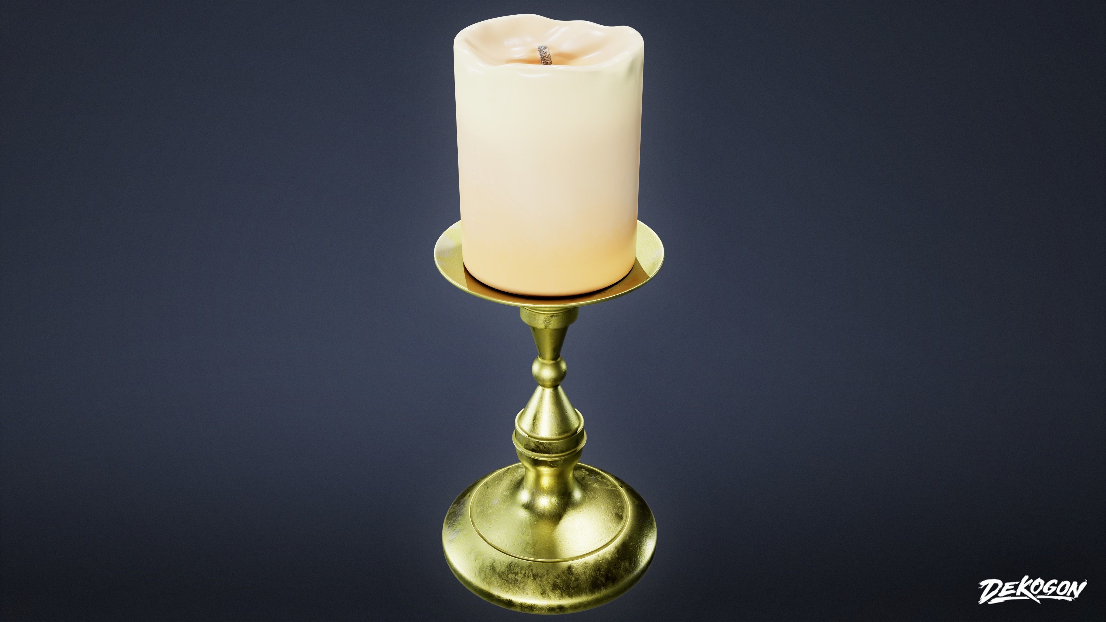 SUBURBS - Candle Set 01 - LOW POLY AND NANITE Low-poly 3D model_3