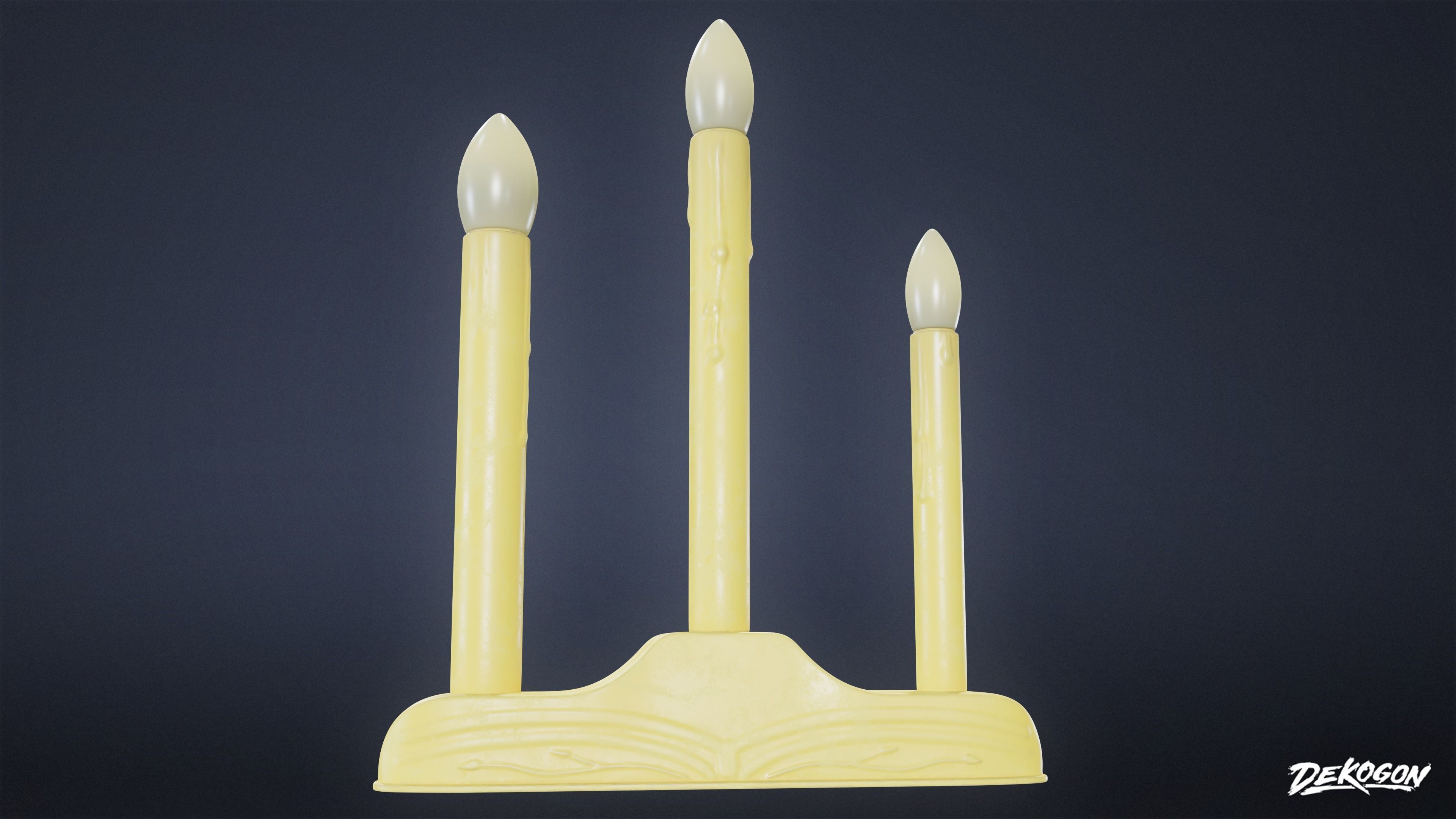 SUBURBS - Candle Set 01 - LOW POLY AND NANITE Low-poly 3D model_8