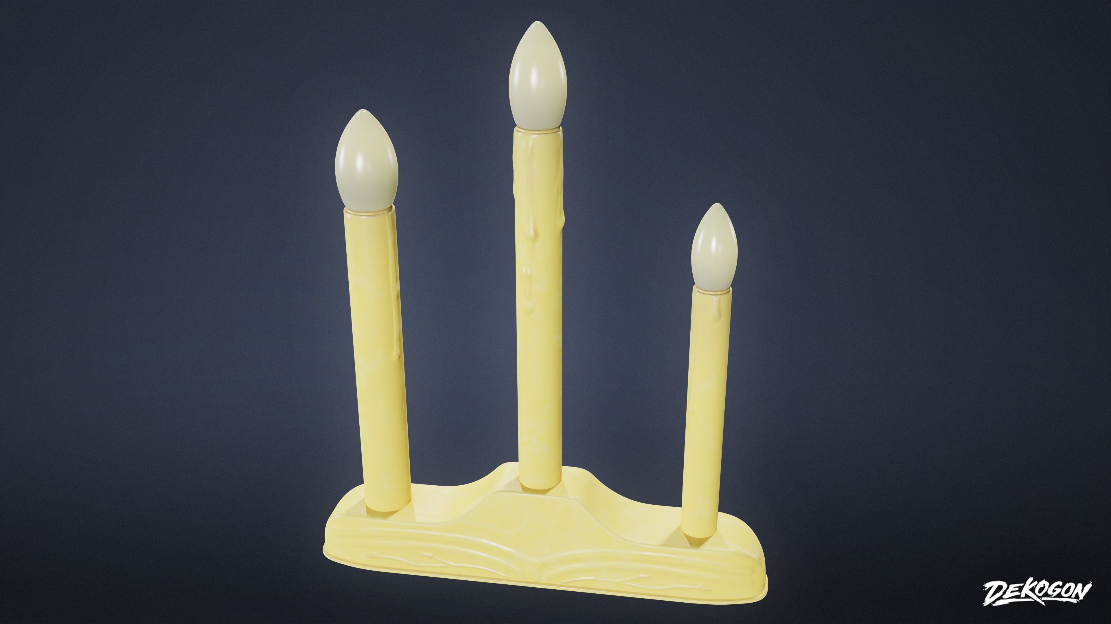 SUBURBS - Candle Set 01 - LOW POLY AND NANITE Low-poly 3D model_7