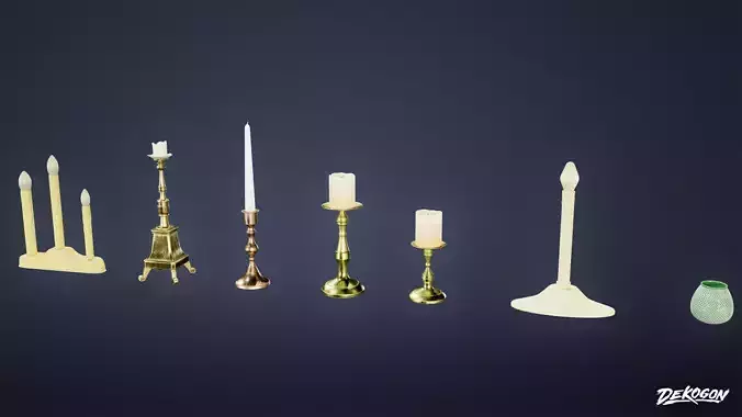 SUBURBS - Candle Set 01 - LOW POLY AND NANITE