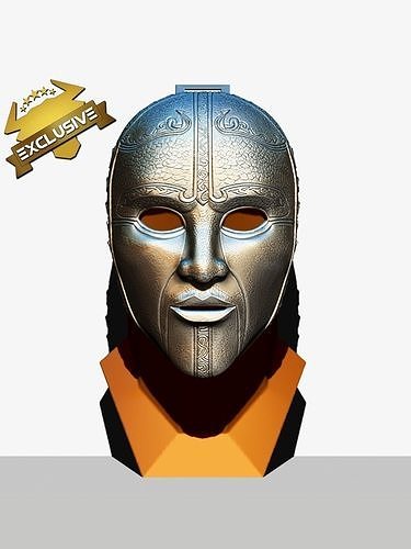 Silver Medieval Mask 3D print model
