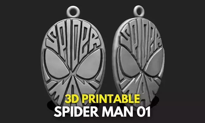 Spider-Man Mask Fanart Pendant STL File for 3D Printing