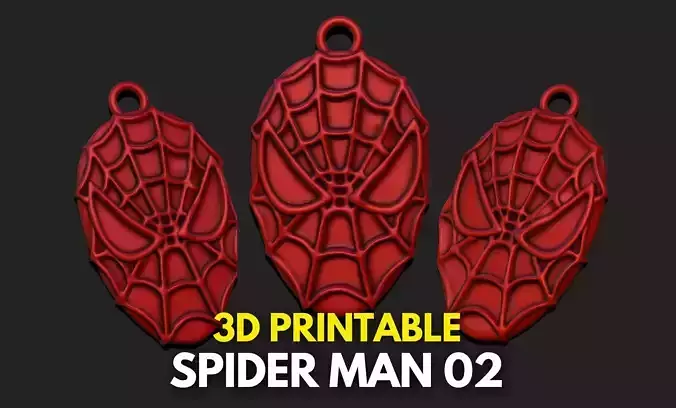 Spider-Man Mask Fanart 02 Pendant STL File for 3D Printing 3D