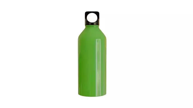 High Res Steel Drink Bottle for Static or Animation - Green