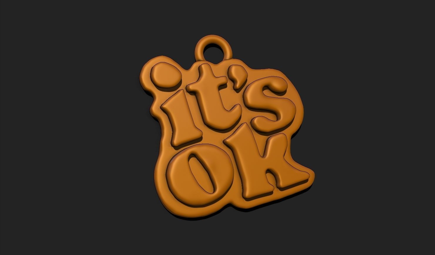 Phrase Pendant STL File for 3D Printing - Keychain - 3D Text 3D print model_8