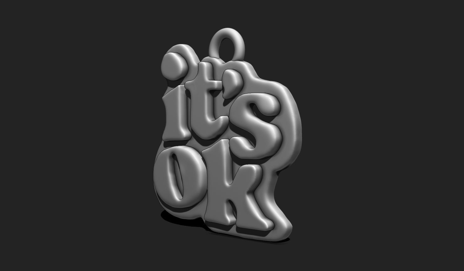 Phrase Pendant STL File for 3D Printing - Keychain - 3D Text 3D print model_6