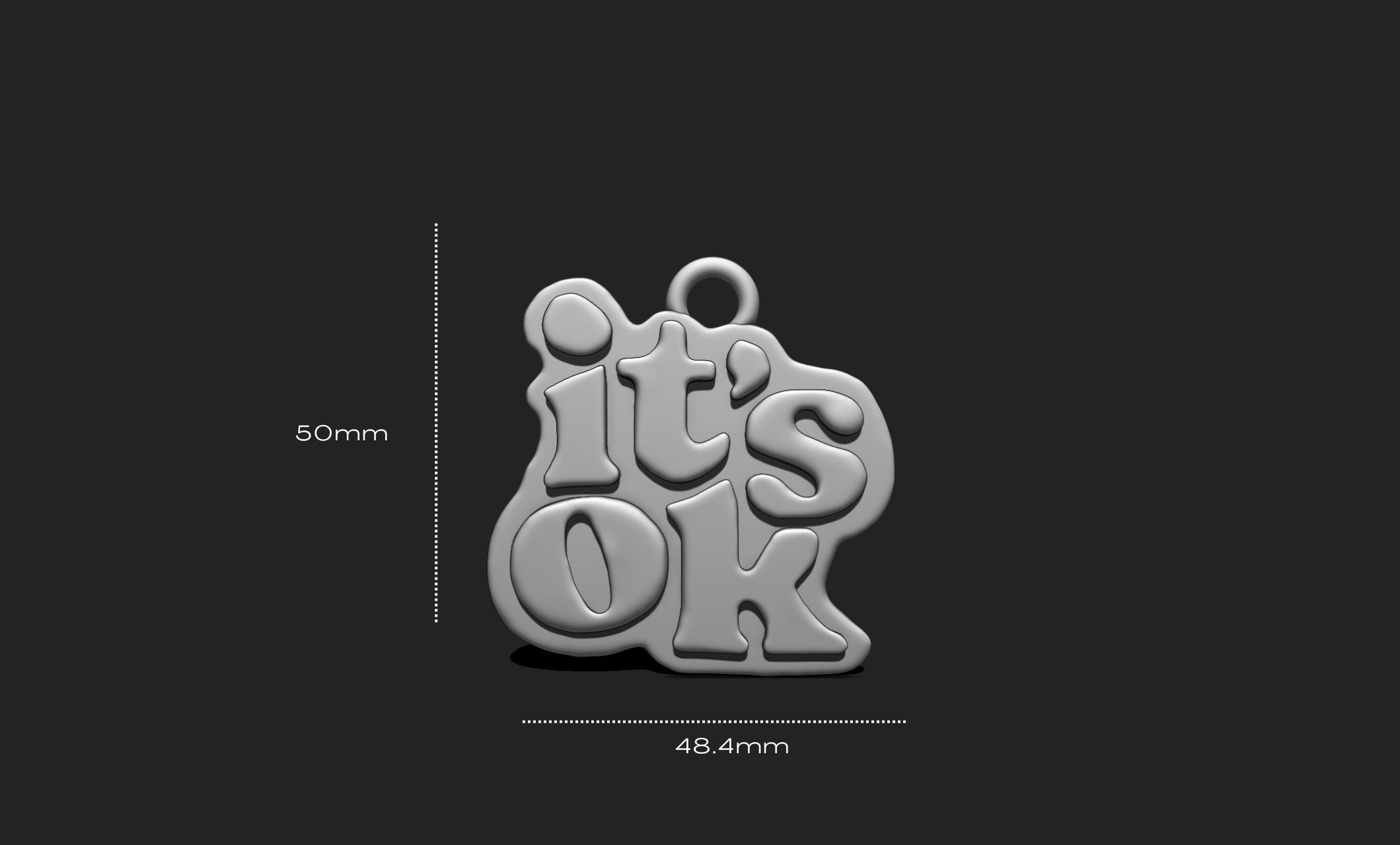 Phrase Pendant STL File for 3D Printing - Keychain - 3D Text 3D print model_1
