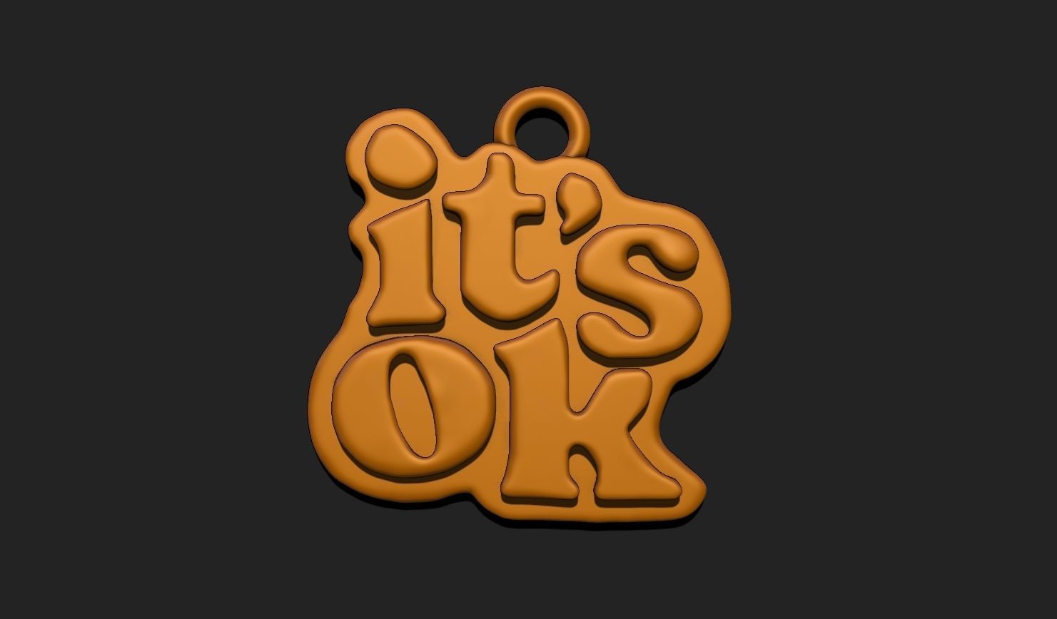 Phrase Pendant STL File for 3D Printing - Keychain - 3D Text 3D print model_7