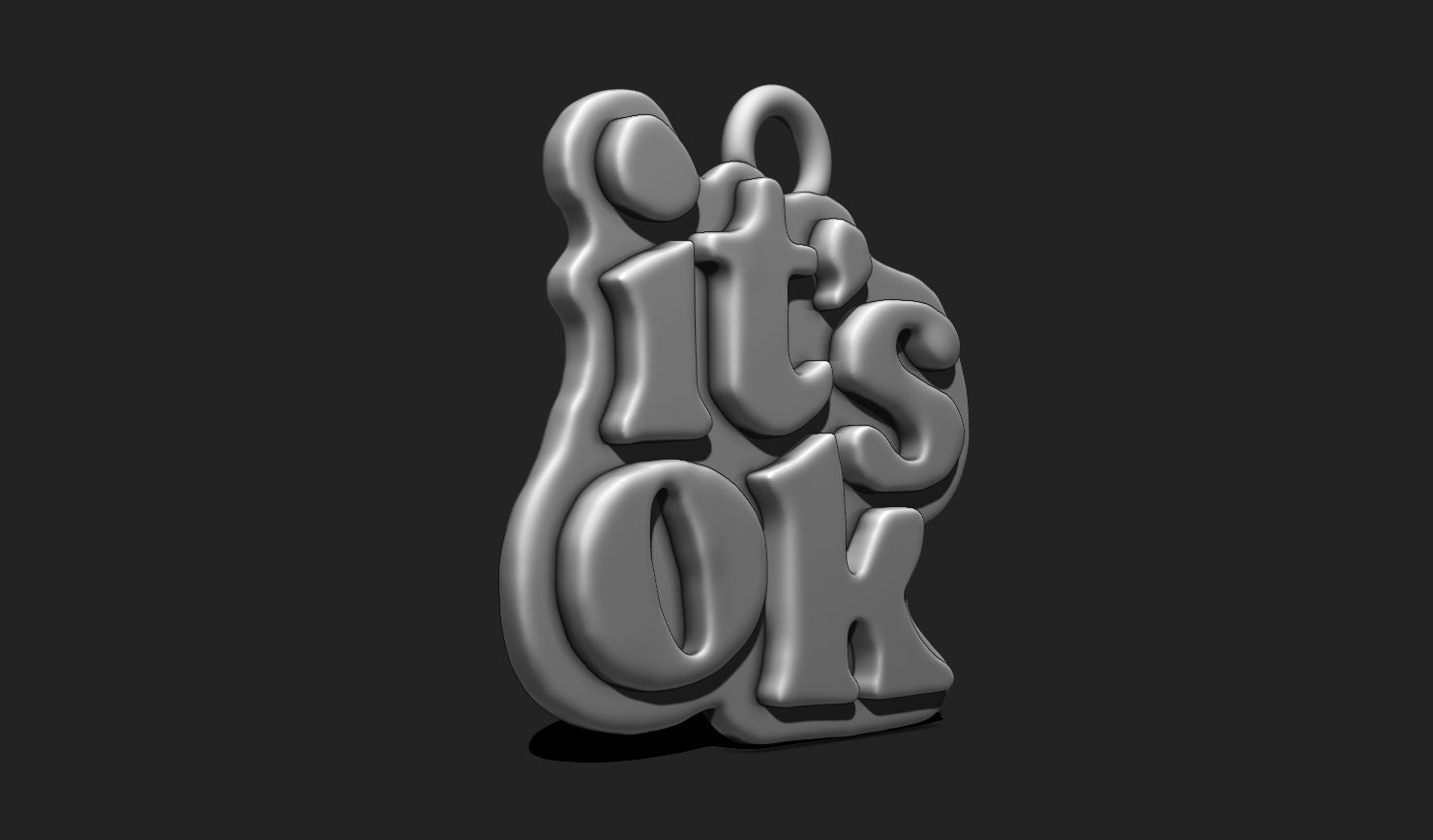 Phrase Pendant STL File for 3D Printing - Keychain - 3D Text 3D print model_3