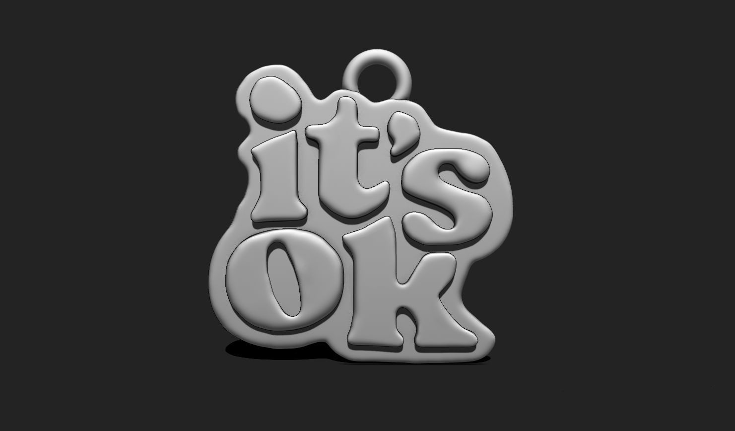 Phrase Pendant STL File for 3D Printing - Keychain - 3D Text 3D print model_2