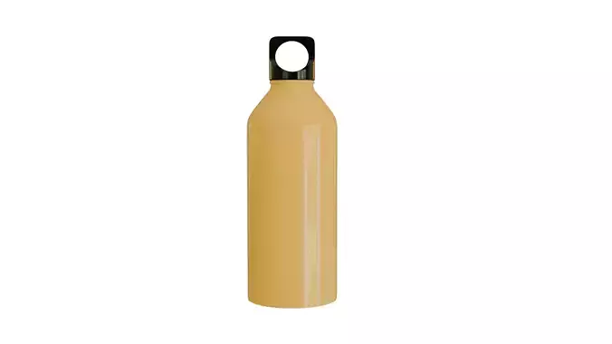 High Res Steel Drink Bottle for Static or Animation - Yellow