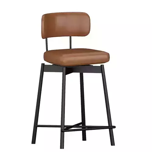 Pottery Barn Maison Leather Height Swivel Bar Stool 3D model