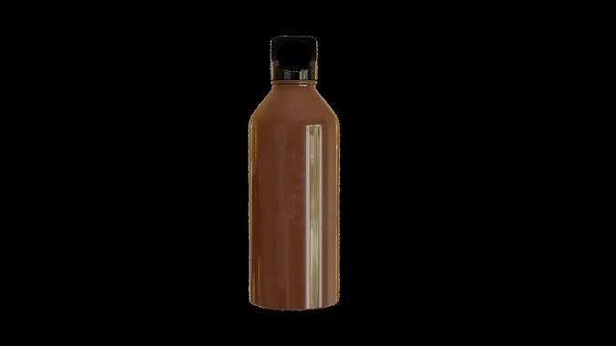Portable Steel Drink Bottle - Brown 3D model