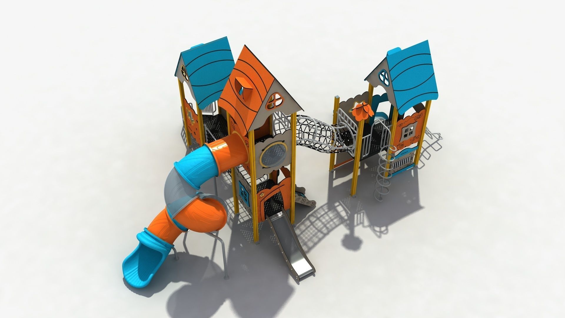 Cabin combination Playground Equipment 3D model_7