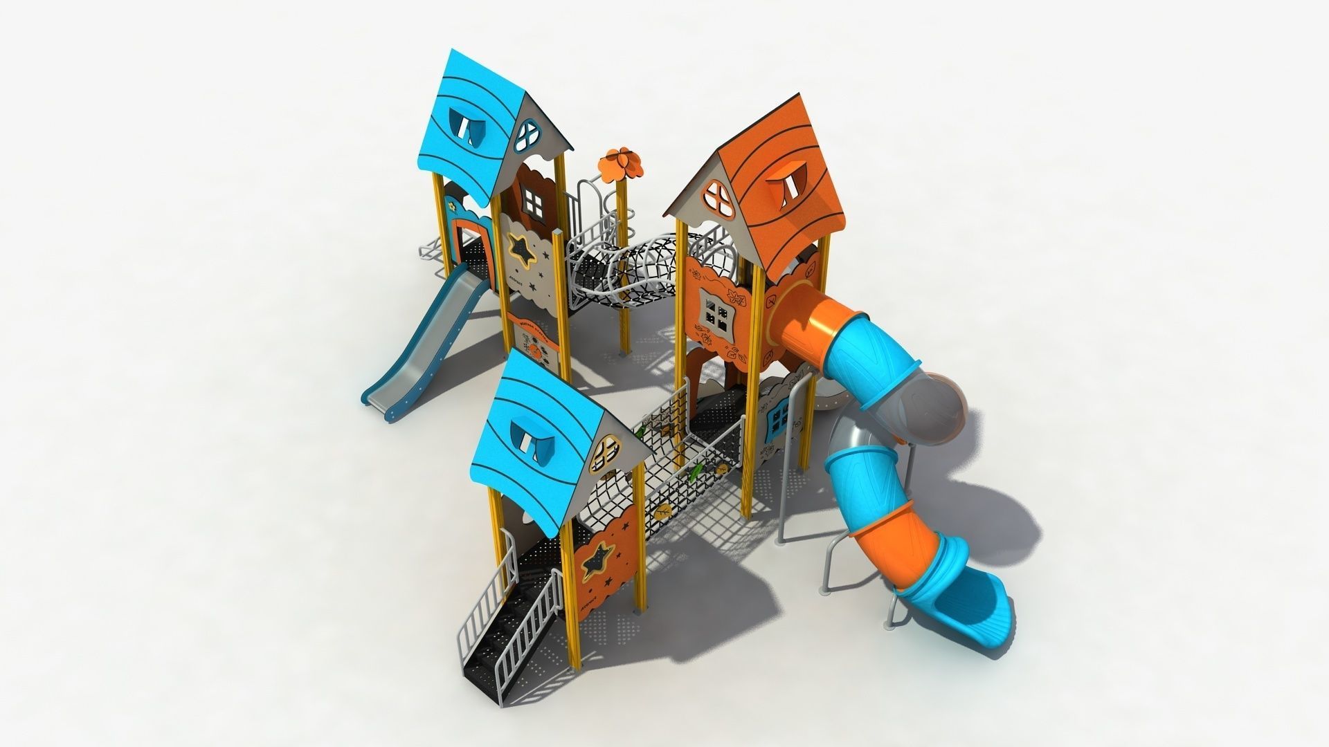 Cabin combination Playground Equipment 3D model_6