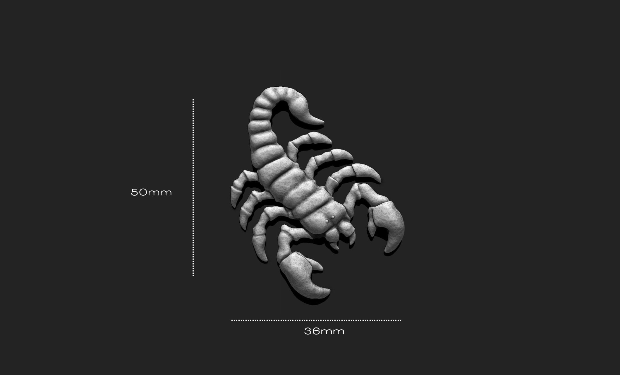 Scorpion Pendant STL File for 3D Printing - Keychain Printable 3D print model_1
