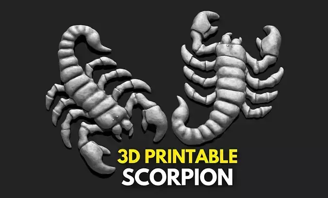 Scorpion Pendant STL File for 3D Printing - Keychain Printable