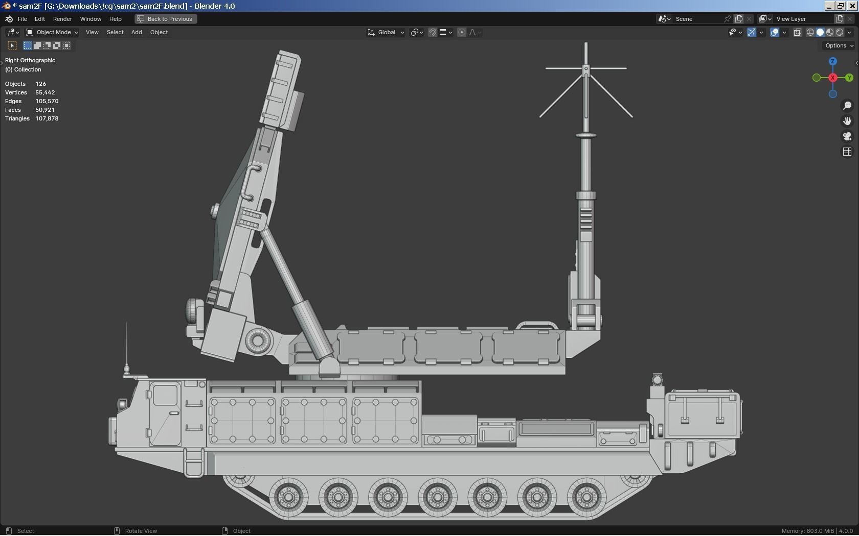 SAM Mobile Missile Radar 2 of 3 Low-poly 3D model_5