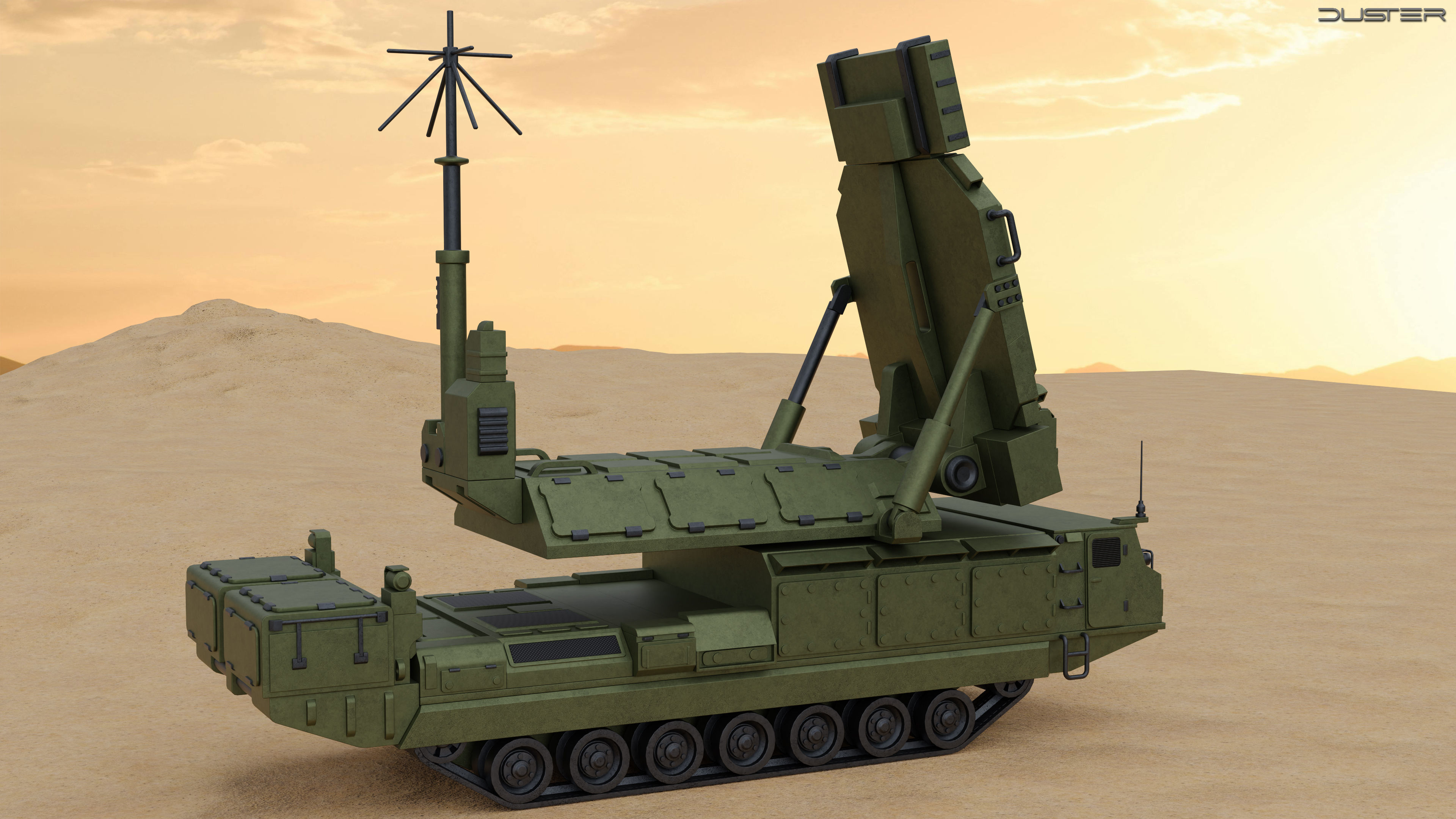 SAM Mobile Missile Radar 2 of 3 Low-poly 3D model_1