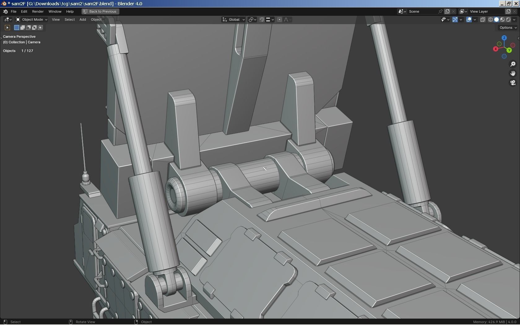 SAM Mobile Missile Radar 2 of 3 Low-poly 3D model_10