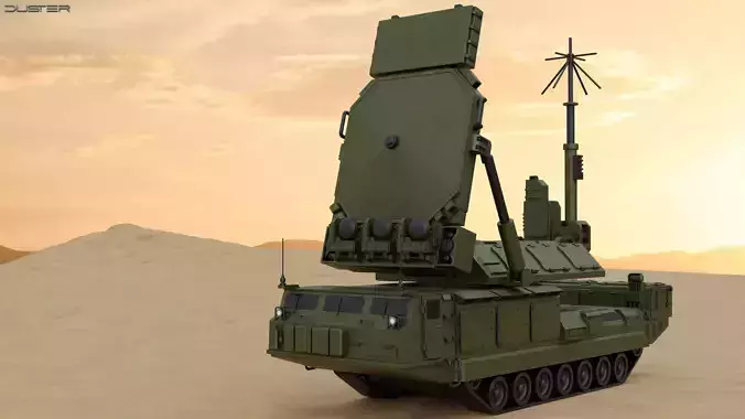 SAM Mobile Missile Radar 2 of 3 Low-poly 3D model