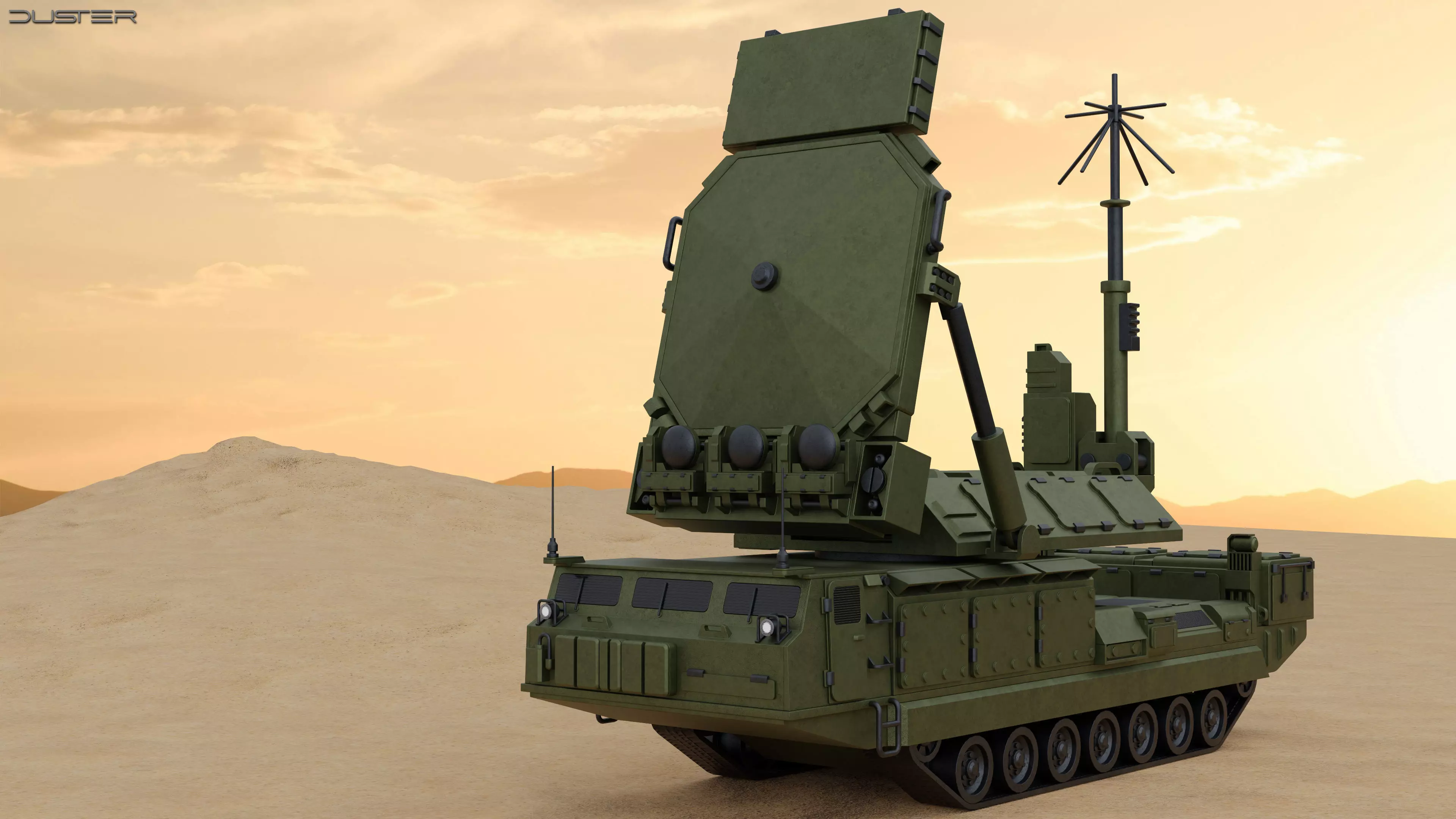 SAM Mobile Missile Radar 2 of 3 Low-poly 3D model_0