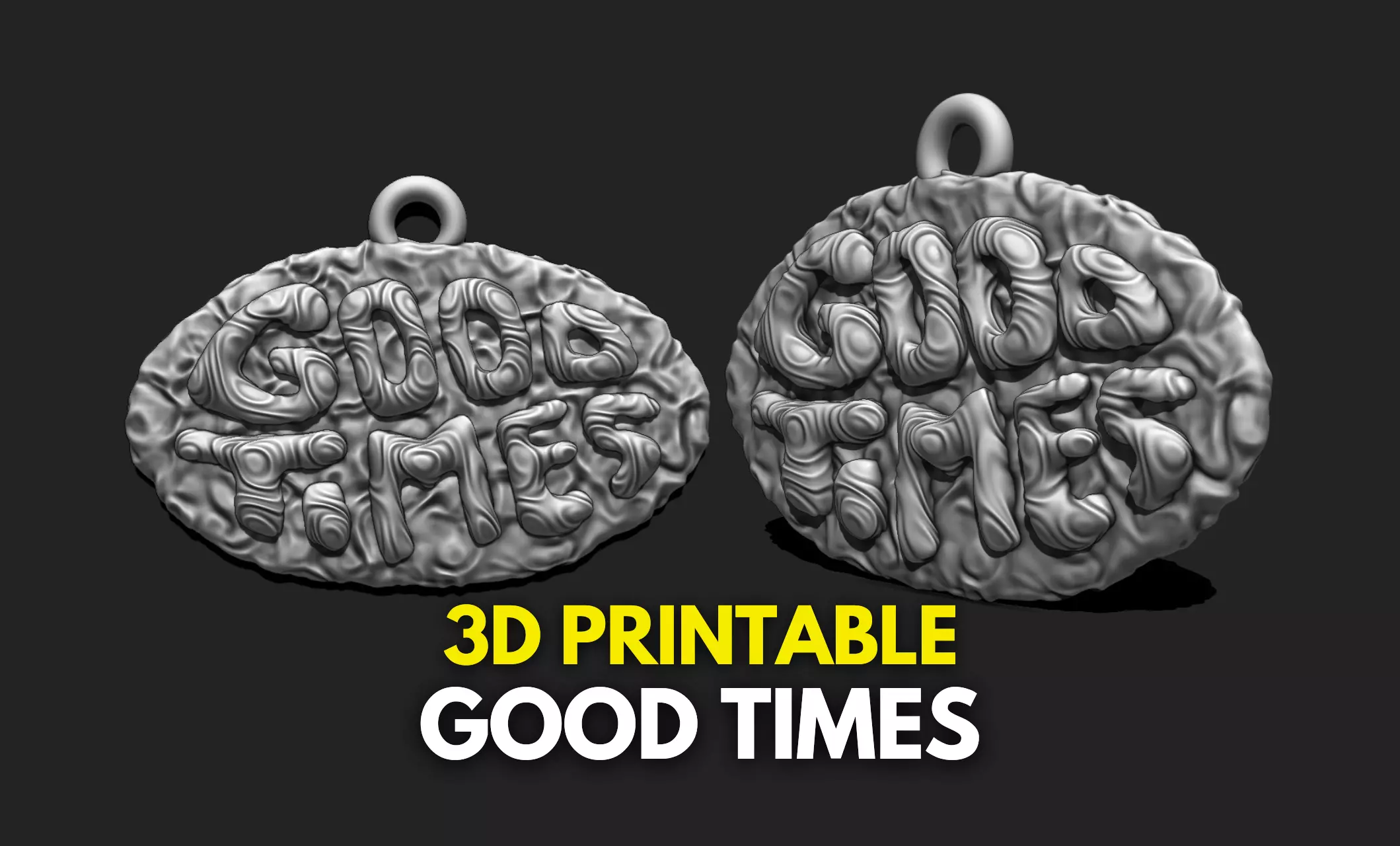 Phrase Pendant STL File for 3D Printing - Keychain 3D print model_0