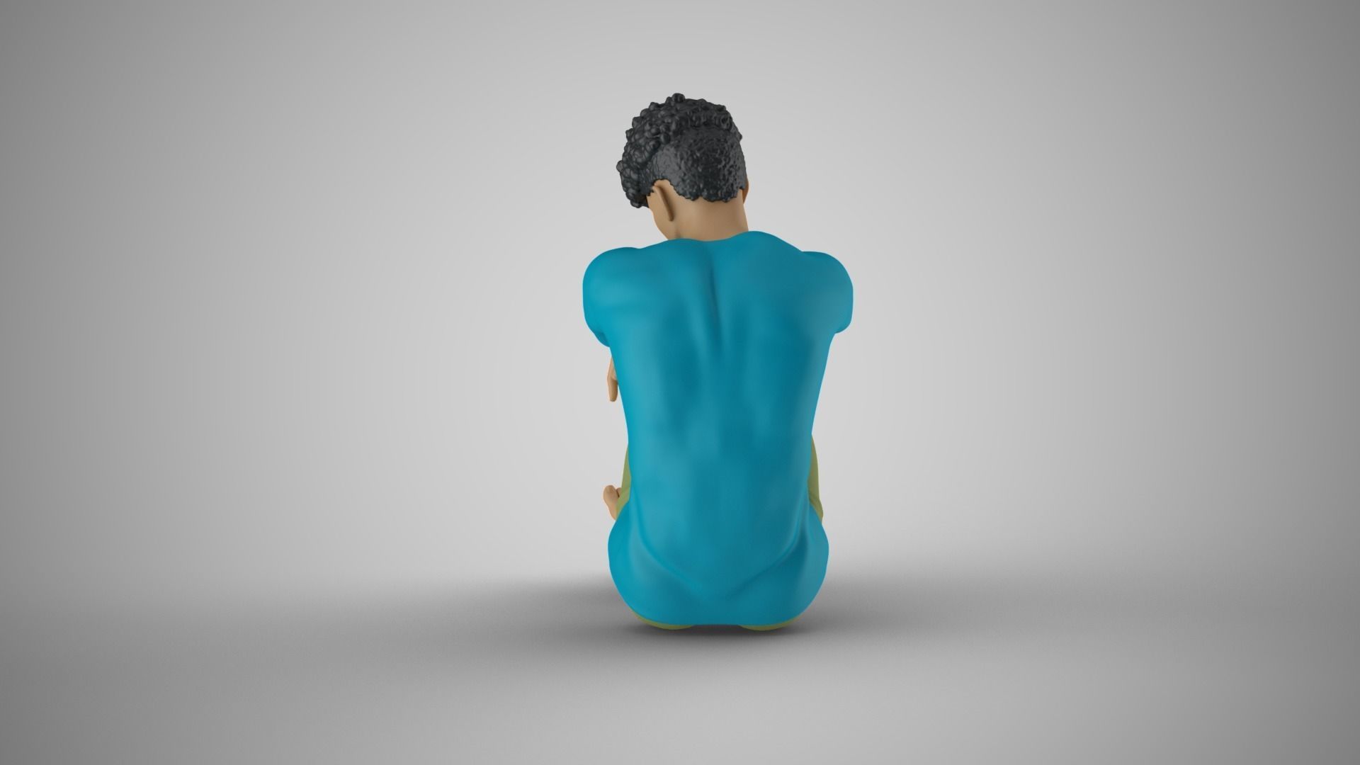 Man Sitting Bored 3D print model_5